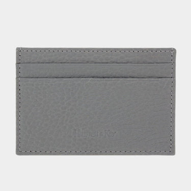 Grey Calf Leather Double Sided Card Holder