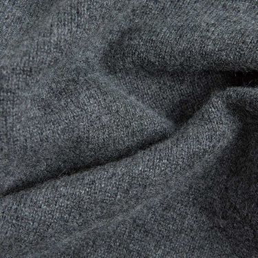 Grey Cashmere Baseball Cardigan with Brown Trim