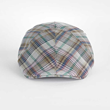 Grey Check Cotton & Polyester Mix Roma Cap
