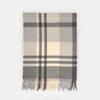 Grey & Cream Check Pure Cashmere Scarf