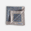 Grey Floral Silk Pocket Square