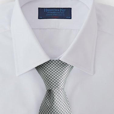 Grey Houndstooth Silk Tie