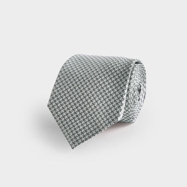 Grey Houndstooth Silk Tie
