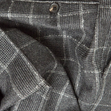 Grey Overchecked Woollen Trousers