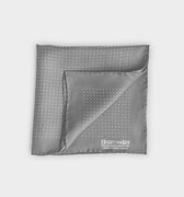 Grey & White Small Spot Silk Pocket Square