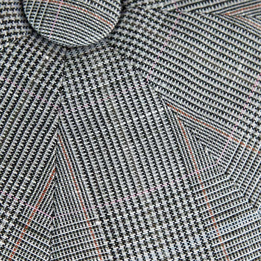 Grey With Black & Red Check Linen Gatsby Cap