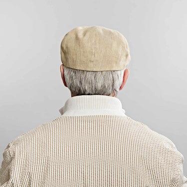 Light Beige Plain Micro Herringbone Linen Toni Cap