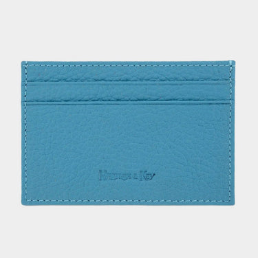 Light Blue Calf Leather Double Sided Card Holder