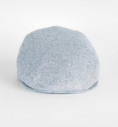 Light Blue Herringbone 100% Silk Flat Cap