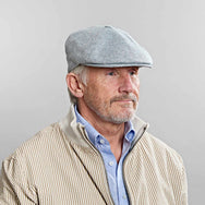 Light Blue Herringbone Silk Toni Cap