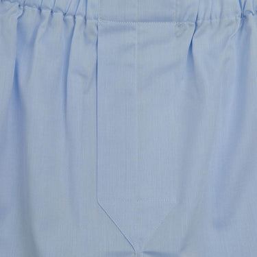 Light Blue Plain Cotton Twill Boxer Shorts
