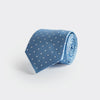 Light Blue & White Spot Herringbone Silk Tie