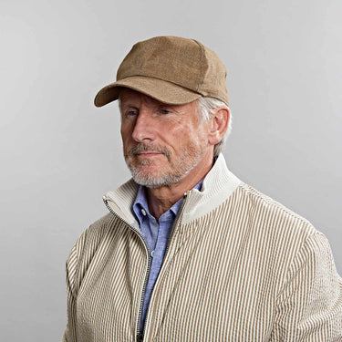 Light Brown Hopsack Linen Baseball Cap