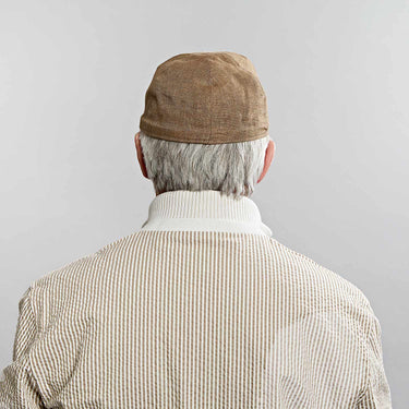 Light Brown Hopsack Linen Baseball Cap
