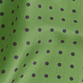 Light Green & Navy Medium Spot Silk Pocket Square