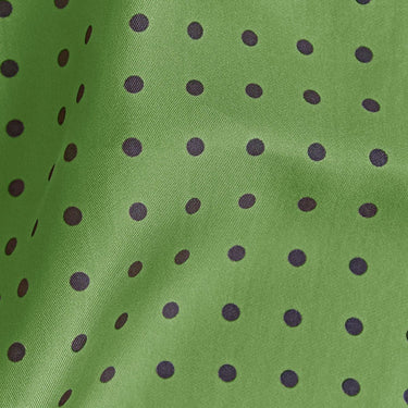 Light Green & Navy Medium Spot Silk Pocket Square