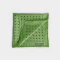 Light Green & Navy Medium Spot Silk Pocket Square