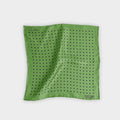 Light Green & Navy Medium Spot Silk Pocket Square