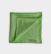 Light Green & Navy Small Spot Silk Pocket Square