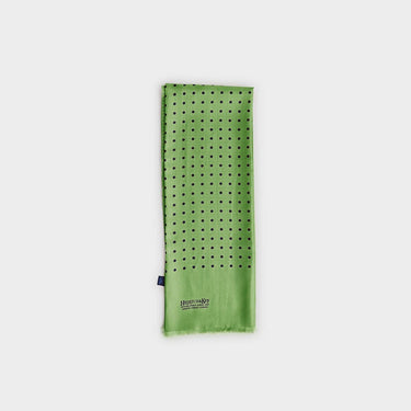 Light Green & Navy Spot Silk Tubular Scarf