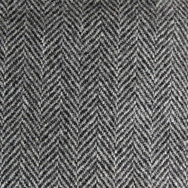 Light Grey & Black Herringbone Cashmere Made In England Flat Cap