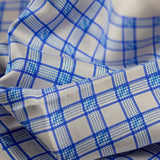 Light Grey with Blue Multicheck Silk Handkerchief