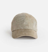 Light Olive Herringbone Linen Baseball Cap