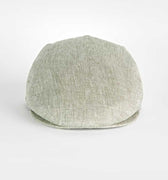 Light Olive Micro Herringbone Linen Flat Cap