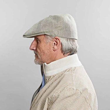 Light Olive Plain Micro Herringbone Linen Toni Cap