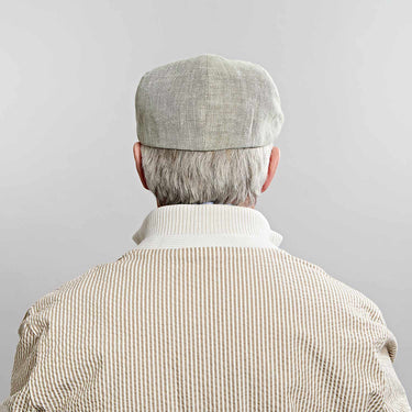 Light Olive Plain Micro Herringbone Linen Toni Cap