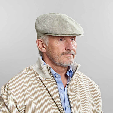 Light Olive Plain Micro Herringbone Linen Toni Cap