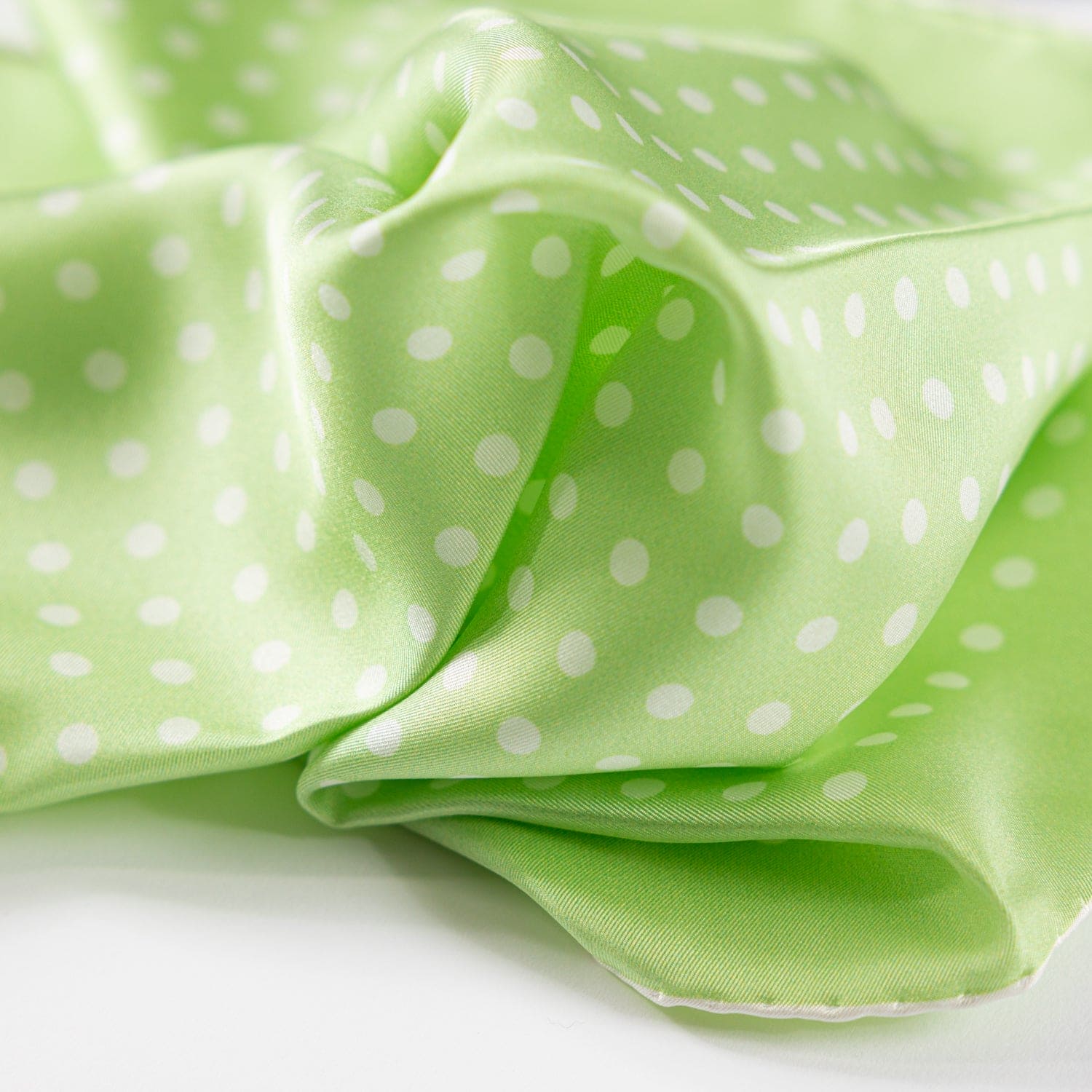 Lime, Spotted Silk Handkerchief