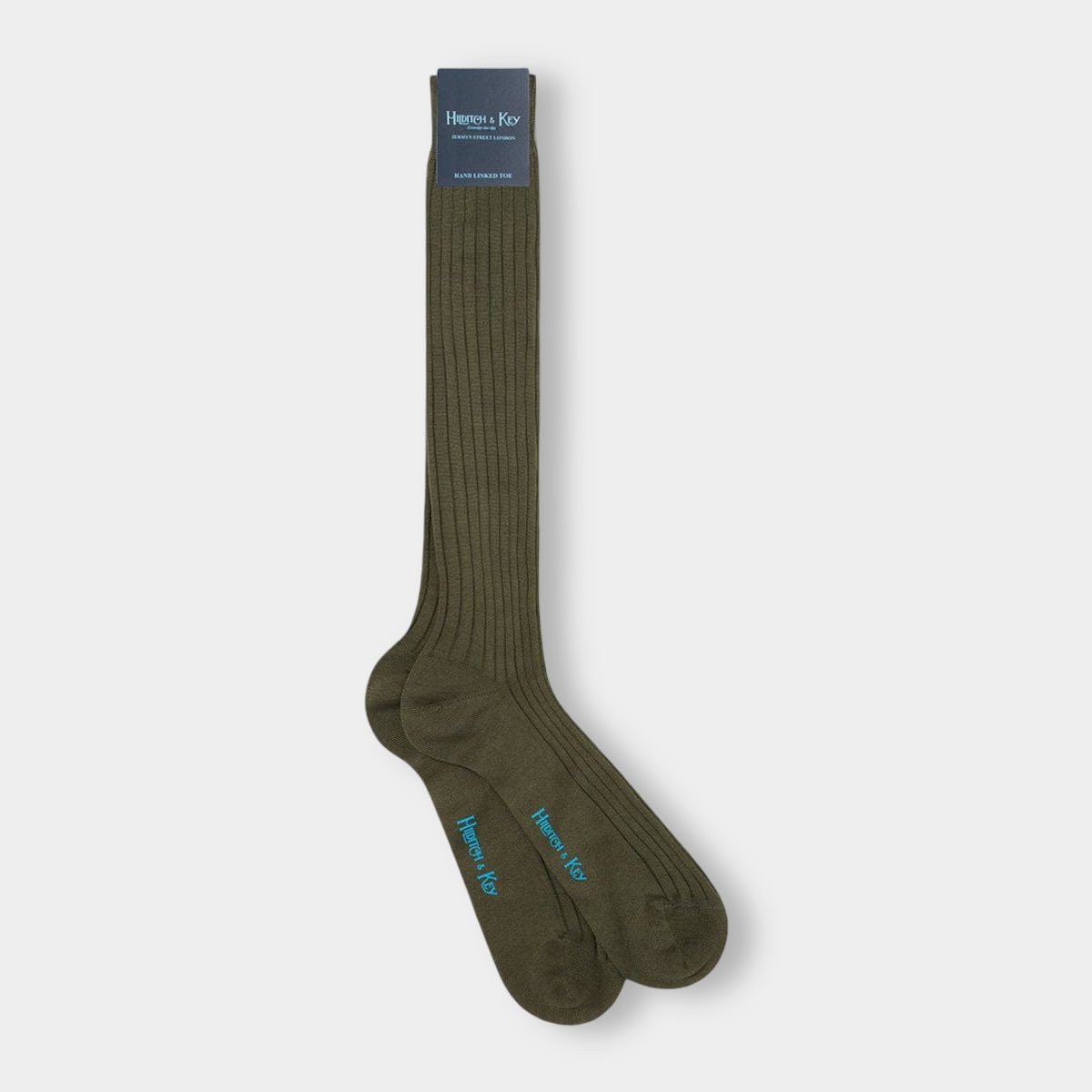 Long Dark Green Cotton Socks