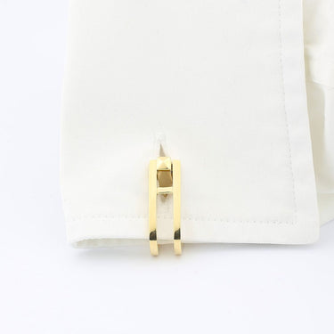 Longmire 18 Carat Yellow Gold Double Stirrup Cufflinks