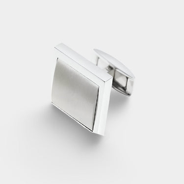 Longmire Steel Oblong Matt Centre Bar Link Cufflinks