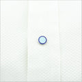 Longmire Sterling Silver Double Circle Blue Enamel Dress Studs