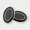 Longmire Sterling Silver Double Oval Black Enamel Cufflinks