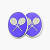 Longmire Sterling Silver Tennis Motif Enamel Cufflinks