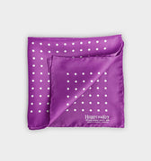 Magenta & White Medium Spot Silk Pocket Square