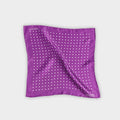 Magenta & White Medium Spot Silk Pocket Square