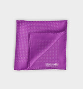 Magenta & White Small Spot Silk Pocket Square