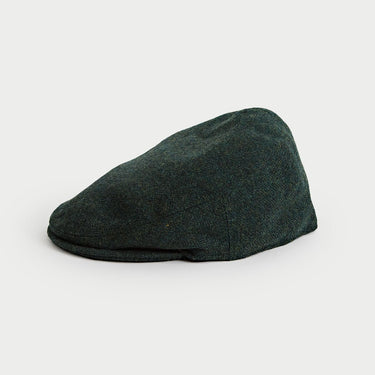 Mallard Green Herringbone Wool Flat Cap