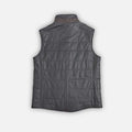 Marine Blue Leather Button - Up Gilet