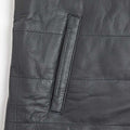 Marine Blue Leather Button - Up Gilet