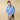 Mid Blue Long Sleeve Cotton Polo Shirt