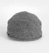 Mid Grey Twill 100% Wool Made In England Flat Cap