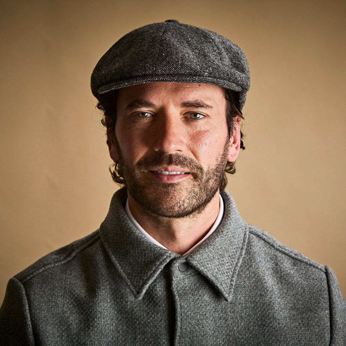 Mid Grey Wool Twill Flat Cap Bates Hats Hilditch Key