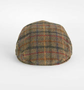 Moss Green, Yellow, Red, Green & Orange Check Wool Tweed Flat Cap