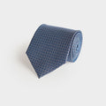 Navy & Blue Neat Floral Printed Silk Tie
