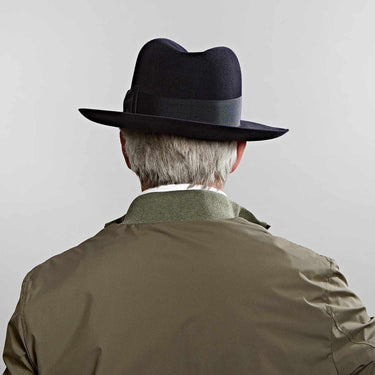 Navy Blue Poet Fedora